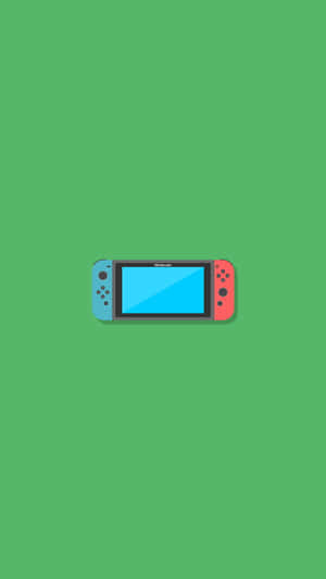 綠色背景上的Nintendo Switch遊戲機 — 淺綠色系 壁紙