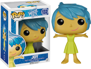 來自《腦筋急轉彎》的樂樂 Funko Pop 人偶，藍色頭髮和黃色裙子。