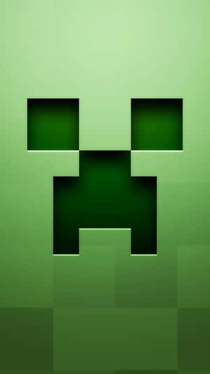 來自Minecraft的綠色像素化爬行者面孔 — 可愛 Minecraft 壁紙
