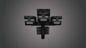 來自Minecraft的像素化黑色終界使者漂浮在灰色空間中。 — 我的世界 終極人 壁紙