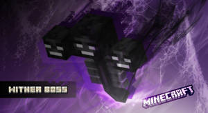 來自Minecraft的像素化凋零 Boss 在紫色暴風雨中發光 — 凋零風暴 壁紙