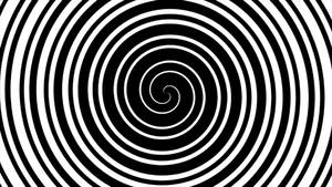 黑白同心螺旋創造出催眠的視覺效果。