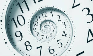 嵌套時鐘的螺旋以單色調淡出至無限遠。 — 時鐘 壁紙