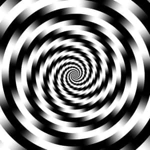 黑白催眠螺旋錯覺圖案 — 抽象 壁紙
