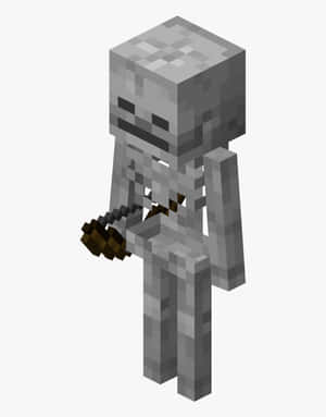 Minecraft 骷髏以像素風格手持弓箭。 — 骷髏迷因 壁紙