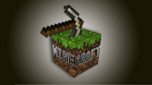 Minecraft標誌方塊，鎬嵌入在草地地形中。 — 鋼鐵人標誌 壁紙