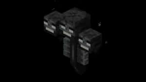 一個來自Minecraft的像素化終界使者，在黑色背景上發光的眼睛。 — 我的世界苦力怕 壁紙