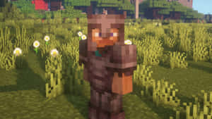 草地上有花朵的Minecraft角色 — 我的世界 鑽石 壁紙