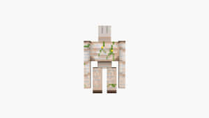 一個帶有木質紋理和綠色藤蔓在其身體上生長的Minecraft角色。 — 可愛 Minecraft 壁紙