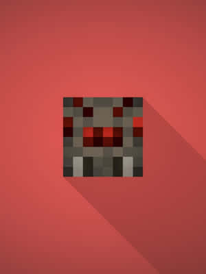 像素化的Minecraft豬頭，紅色眼睛，在紅色背景上投下長長的影子。 — 2048x2732 壁紙