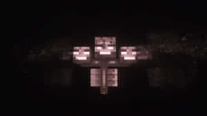 在夜晚的黑暗森林中發光的Minecraft骷髏。 — 我的世界苦力怕 壁紙