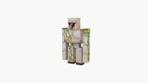 一個Minecraft骷髏角色，盔甲上長著藤蔓。 — 可愛 Minecraft 壁紙