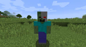 Minecraft草地上白天的殭屍角色。 — 我的世界苦力怕 壁紙