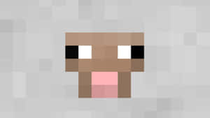 Minecraft風格的像素化羊臉，有白色眼睛和粉紅色舌頭。 — 羊 壁紙