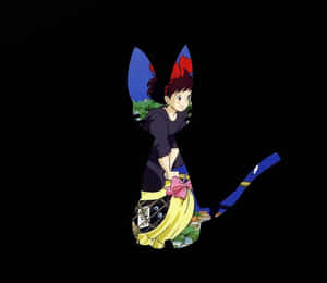 動漫女孩，貓耳紅髮，剪影中展現出充滿活力的風景。 — 桐人 壁紙