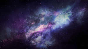 一個充滿星星與銀河的星系 — 紫色銀河 壁紙