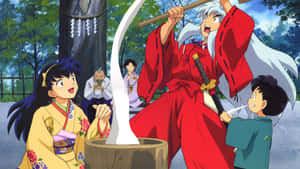 動漫角色穿著傳統日本服裝，在森林儀式中與武士和劍。 — 火影忍者 卡卡西 壁紙