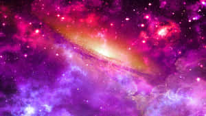 宇宙星系中充滿星星的鮮豔紫色和粉紅色星雲。 — 宇宙 壁紙