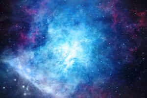 在深空中閃耀著星星的充滿活力的藍色和洋紅色星雲。 — 藍色銀河 壁紙