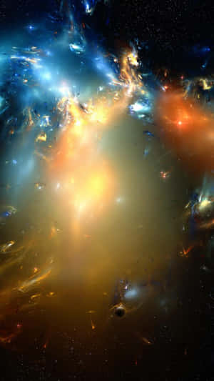 一個色彩繽紛的星雲，在深空中帶有發光的氣體和星星。 — 光線 壁紙