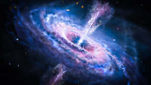 充滿活力的宇宙星雲，旋轉的藍色、粉紅色和白色氣體，以及深空中明亮的星星。 — 星際效應 壁紙