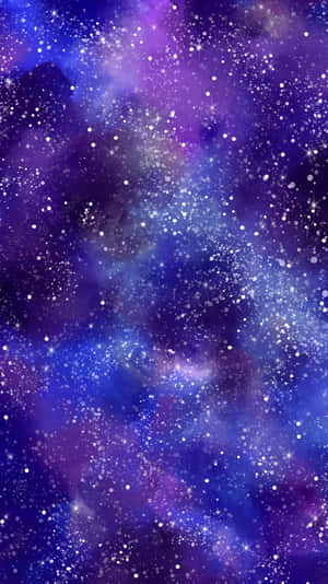 充滿活力的紫色和藍色宇宙星雲，佈滿閃爍的星星。 — 漂亮手機 壁紙