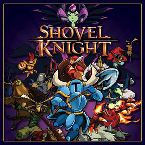 來自電子遊戲的奇幻戰鬥場景中的 Shovel Knight 和盟友。 — 黑暗騎士 壁紙