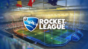 Rocket League體育場，帶有發光藍色燈光和歡呼的人群。 — 4K 火箭聯盟 壁紙