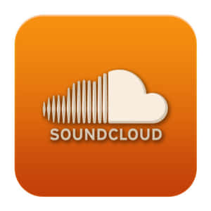 SoundCloud應用程式標誌，在橙色背景上帶有雲朵和聲波設計。 — Soundcloud 壁紙