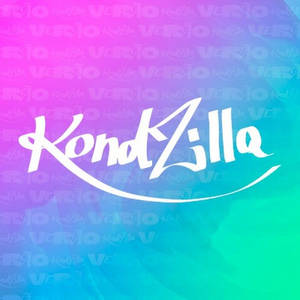KondZilla 標誌在色彩繽紛的漸變背景上，帶有水印圖案。 — 漸層 壁紙