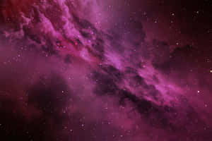 深邃太空中帶有星星和暗雲的紫色宇宙星雲。 — 暗紫色美學 壁紙