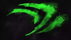 充滿活力的綠色NVIDIA標誌，在深色紋理背景上帶有飛濺效果。 — Nvidia GIF 壁紙