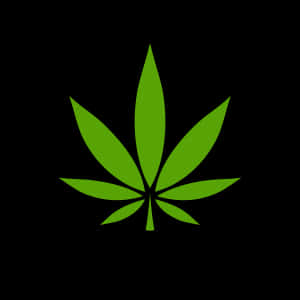 黑色背景上的綠色大麻葉圖示 — iPad Pro 11 壁紙