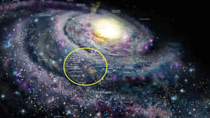 一個帶有標籤的螺旋星系，在深空中擁有色彩繽紛的星團和星雲。 — 你很美 壁紙