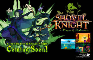 Shovel Knight Plague of Shadows 遊戲更新公告，包含角色和遊戲預覽。 — 黑暗騎士 壁紙