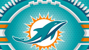 邁阿密海豚隊NFL球隊標誌，海豚跳躍在太陽爆發設計之上。 — 邁阿密海豚 壁紙