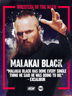 摔角手 Malakai Black 表情嚴肅，舉起一隻手，站在星空背景前。 — 荷蘭 壁紙