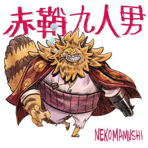兇猛的動漫貓戰士，紅色斗篷和金色毛髮 — 動漫貓 壁紙