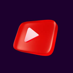 光滑的紅色YouTube播放按鈕圖示，深紫色背景 — YouTube 標誌 壁紙