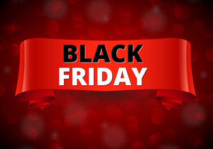 帶有Black Friday文字的紅色絲帶橫幅，用於銷售推廣。 — 黑色星期五 壁紙