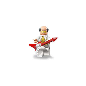LEGO迷你人偶打扮成音樂家，手持紅色吉他。 — 蝙蝠俠 壁紙