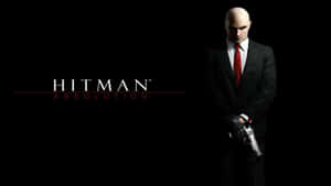 Hitman Absolution遊戲標誌，主角拿著手槍。 — 電玩遊戲 GIF 壁紙