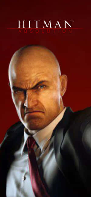 Hitman Absolution 遊戲封面， featuring 一個光頭男子穿著西裝，表情嚴肅。 — Galaxy A56 壁紙