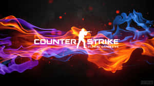 Counter Strike Global Offensive 標誌，火焰中有一個士兵剪影。 — 藍色火焰 壁紙