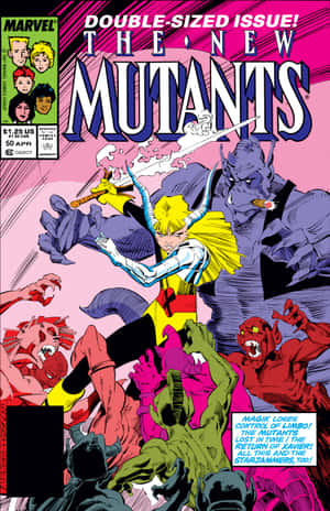 《The New Mutants》漫畫封面，英雄與怪物戰鬥。 — Oppo Pad Mini 壁紙