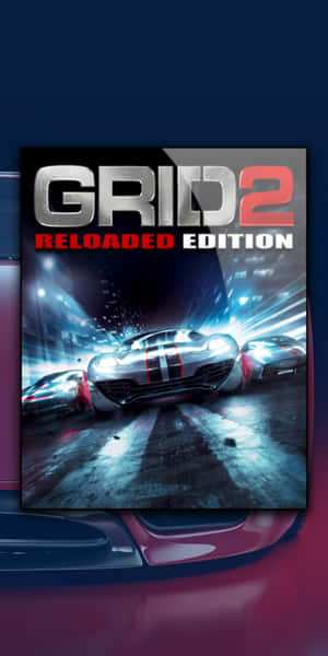 Grid 2 Reloaded Edition 賽車遊戲封面，夜間濕滑賽道上發光的汽車。 — 網格 壁紙