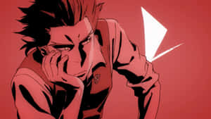動漫男性角色，表情強烈，背景有閃電。 — 死亡遊行 壁紙