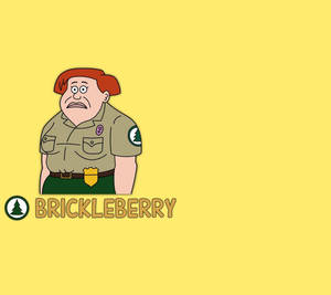 來自 Brickleberry 的卡通公園管理員角色，紅髮，皺眉，黃色背景。 — 黃色 壁紙