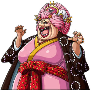 粉紅色頭髮、穿著傳統日本服裝的動漫角色在大笑。 — 妖狐藏馬 壁紙