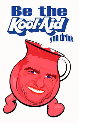 紅色卡通Kool-Aid水壺，帶微笑臉和標語Be the Kool-Aid you drink — Kool Aid 小幫手 壁紙